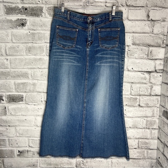 Vintage Y2K Denim Maxi Skirt Size 11 - Picture 5 of 10